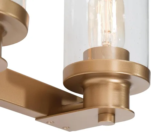 Vista 6 de Durent Lighting Moderna lámpara de baño, tocador de 3 luces con pantalla de vidrio semillado, 20.5 x 7.9 x 6.7 pulgadas, oro satinado, certificado