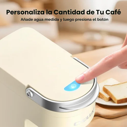 Vista 5 de CHULUX Cafetera compacta de una sola taza para cápsulas K Cup, apagado automático, color crema