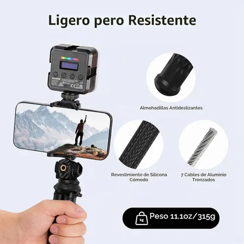 Vista 11 de NEEWER Trípode para cámara con control remoto, mini trípode flexible para teléfono con adaptador de montaje de cámara de acción, soporte oculto