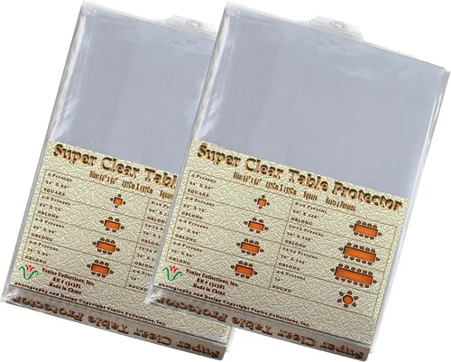 Vista 5 de Protector de mantel y mantel de vinilo 100% duradero, extra resistente, tamaño cuadrado de 54 x 54 pulgadas