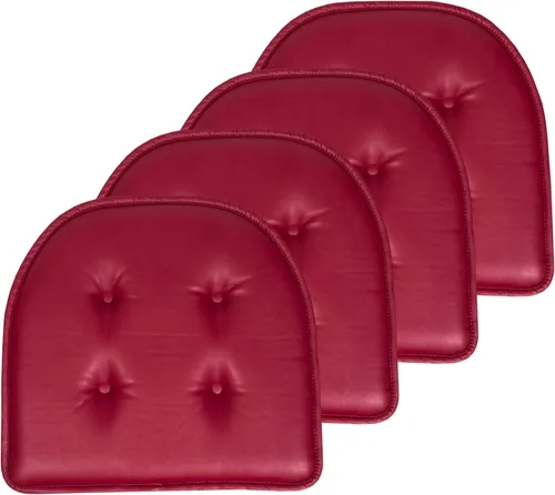 Vista 122 de Sweet Home Collection - Cojín de asiento de espuma viscoelástica y respaldo de caucho antideslizante con capitoné para silla, cojín en U, 17x16 Gris