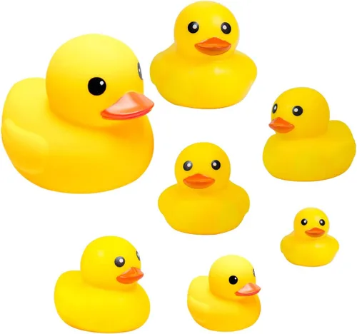 Vista 8 de CICITOYWO Patos de goma amarillos, 30 piezas de juguetes de baño pequeños preescolares para tina, patos flotantes, regalo para baby shower, bebés