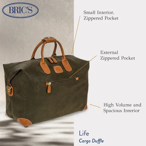 Vista 3 de Bric's Bolsas de lona tipo cargo, Verde -Oliva, Life - Bolsa de lona de 18 pulgadas
