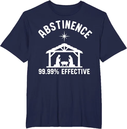 Vista 47 de Abstinence 99.99 Percent Effective Nativity Christmas Joke T-Shirt