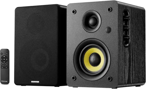 Vista 8 de Sanyun SW208 bocinas de estantería activas Bluetooth 5.0 de 3" – Unidad de altavoz de fibra de carbono de 60W - DAC de 24 bits incorporado - Sonido