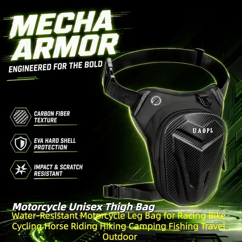 Vista 2 de Motorcycle Thigh Bag, Water-Resistant Leg Drop Bag with Expandable
