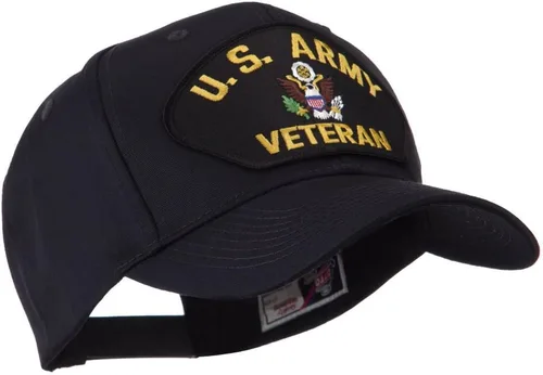 Vista 4 de e4Hats.com Gorra de parche grande militar veterano