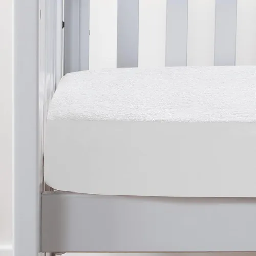 Vista 6 de Moonsea Protector de colchón de cuna impermeable, protector de colchón, protector de colchón superior suave para niños, sábana bajera transpirable