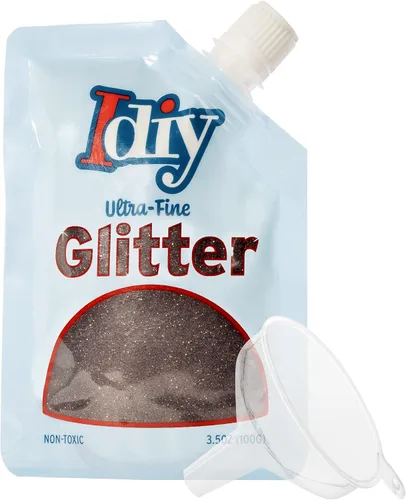 Vista 22 de iDIY - Brillantina ultra fina azul aguamarina (3.5 onzas), purpurina extrafina con bolsa de boquilla fácil de verter y embudo para resina, slime
