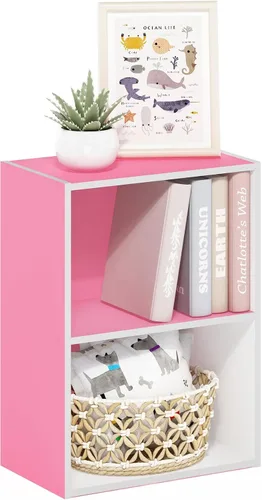 Vista 39 de Furinno LUDER - Estantería de libros, estantería moderna de 2 niveles, estantería abierta de 9 x 16 x 21, para sala de estar, dormitorio, oficina
