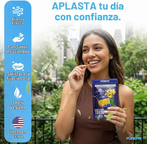 Vista 2 de PurePix Crush - Palillos de dientes saborizados, paquete variado de 5 Paquete variado de 5 (40 unidades cada uno)