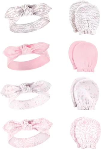 Vista 47 de Hudson Baby Conjunto de diadema de algodón y manoplas para rascar para bebé