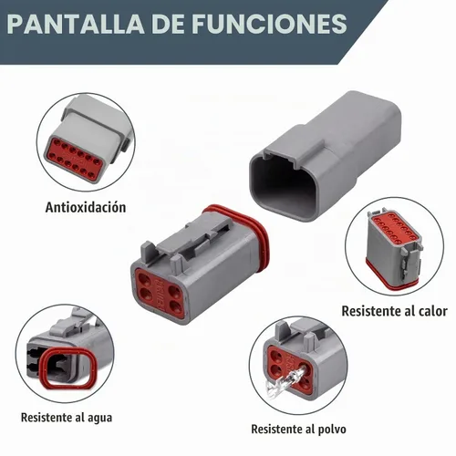 Vista 5 de Kit de conectores Deutsch DT de 228 piezas, conectores grises de 2, 3, 4, 6, 8 y 12 pines, kit de conectores Weatherpack 14-18 AWG, serie DT