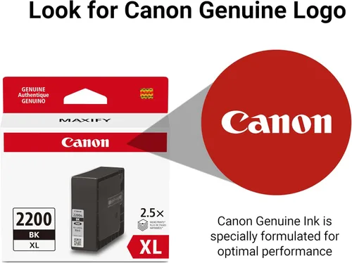Vista 6 de Canon PGI-2200XL Depósito de tinta negra de pigmento genuino, compatible con impresoras IB4120, MB5420, MB5120, IB4020, MB5020 y MB5320 (opcional)