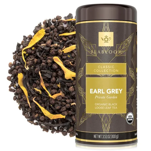 Vista 5 de Teabloom Té negro orgánico afrutado, té de hojas sueltas de cosecha de bayas, certificado orgánico y kosher, mezcla de hojas enteras frescas