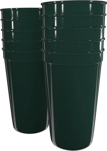 Vista 43 de PartyPrints Paquete de 100 vasos de plástico en blanco reutilizables de 10 a 12 onzas, vasos de estadio a granel, sin BPA, aptos para lavavajillas