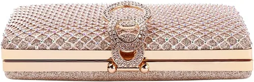 Vista 5 de Mulian LilY M106 Glitter Embrague Monedero Para Mujeres Brillante Noche Bolsos Fiesta Fiesta Bolso Rosa Oro