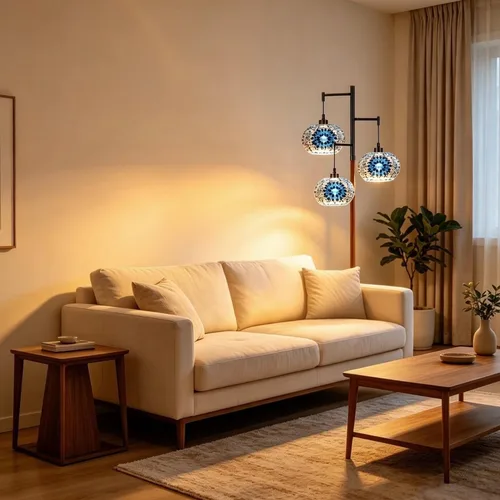 Vista 8 de ILLMTW Lámpara de pie turca para sala de estar, dormitorio, lámpara de pie marroquí Tiffany de mosaico, lámparas de vitral, lámparas altas