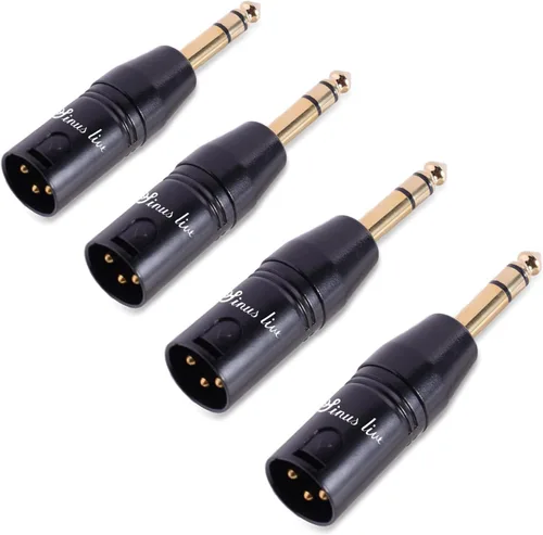 Vista 7 de SINUS LIVE 4 paquetes de 24 quilates de oro real XLR hembra macho a adaptador TRS de 1/4 pulgadas, XLR equilibrado a cuarto de pulgada