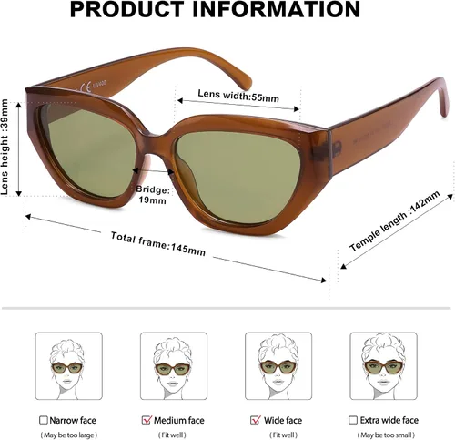 Vista 29 de SOJOS Gafas de sol polarizadas de ojo de gato lindo de moda para mujer Cateye SJ2237