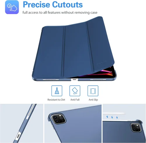 Vista 6 de ProCase Funda Inteligente para iPad Pro 12.9 2022/2021/2020/2018, Carcasa Trasera Rígida Delgada con Soporte Funda Inteligente para iPad Pro 12.9