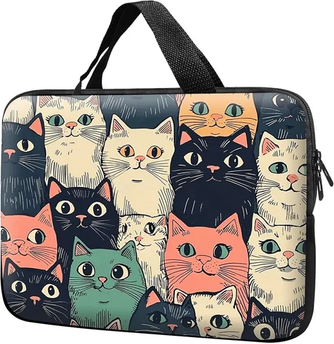 Vista 19 de Funda para laptop con asa de 10 pulgadas, impermeable, diseño de onda, compatible con MacBook Air, Pro, HP, Dell, Lenovo, ASUS