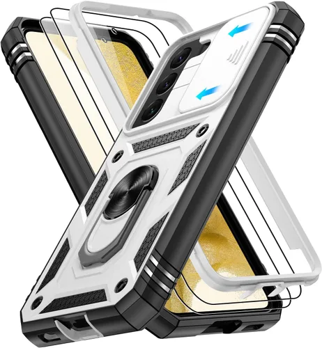 Vista 163 de Gritup Funda para Google Pixel 6 con cubierta deslizante para cámara y protector de pantalla (2 unidades), soporte de anillo giratorio 360°, funda