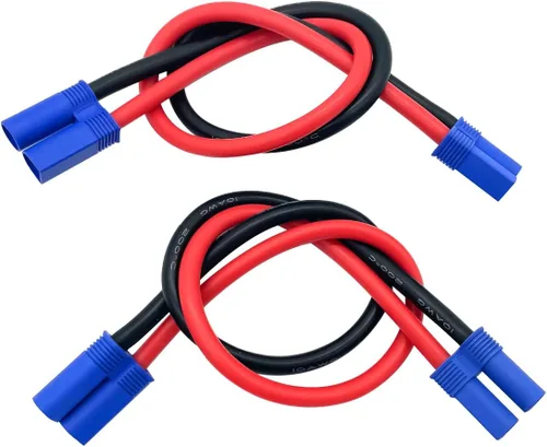 Vista 2 de Paquete de 2 cables de extensión EC5 EC5 macho a EC5 conector hembra EC5 Cable de extensión RC adaptador de cable de 11.8 in 10AWG para accesorios