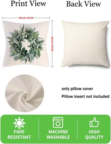 Vista 3 de wyooxoo - Juego de 4 fundas de almohada de 18 x 18 pulgadas, fundas de almohada azules estilo granja, fundas de cojín decorativas para sofá, sillón