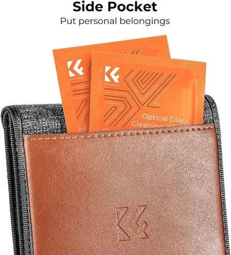 Vista 7 de K&F CONCEPT Funda para Filtro de Lente, Estuche para Filtro de Lente Profesional de 3 Bolsillos con Correa para Filtros de Fotografía, Resistente al