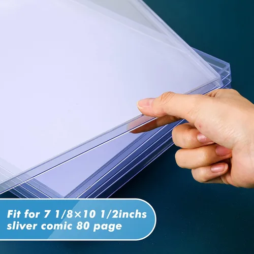 Vista 4 de Yexiya 15 fundas para cómics de 7.6 x 10.7 pulgadas, marco duro de PVC para cómics de la Edad de Plata actual, funda transparente de plástico