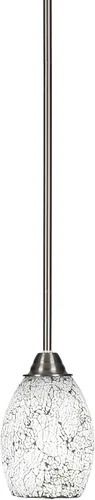 Vista 177 de Toltec Lighting Paramount - Mini colgante de 1 luz en acabado negro mate con cristal de arte perla de 7 pulgadas y estilo negro
