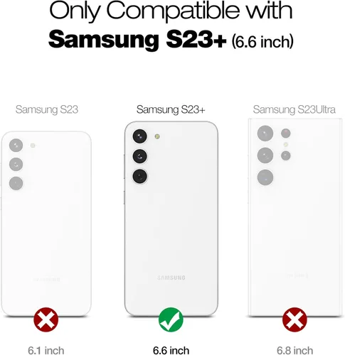 Vista 2 de SURITCH Funda para Samsung Galaxy S23 Plus, protector de pantalla integrado, protección de doble capa, protección completa, a prueba de golpes, Negro