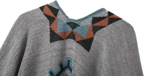 Vista 17 de Chales cálidos para mujer, cárdigan con frente abierto, estilo vintage, poncho