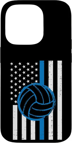 Vista 17 de US Flag Blue Line Volleyball Vintage Patriotic Police Cop Case for iPhone 17