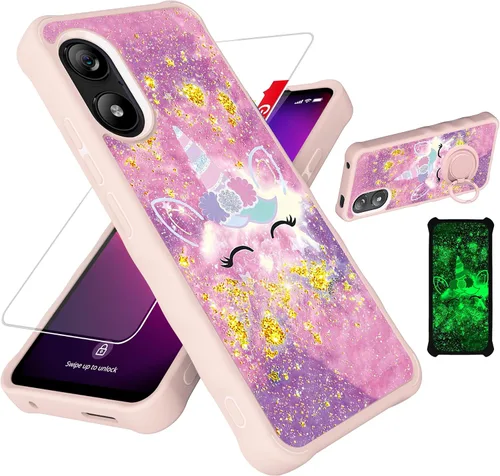 Vista 41 de jioeuinly JSF-DJS - Funda compatible con Nothing Phone 2a con protector de pantalla de vidrio templado, policarbonato duro + silicona suave, soporte
