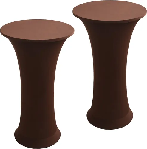Vista 14 de Mantel Redondo Elástico de Spandex para Cóctel, Paquete de 2, 24"x43" Cubierta de Mesa Ajustada Highboy Elástica, Mantel Redondo de Cóctel para Mesa