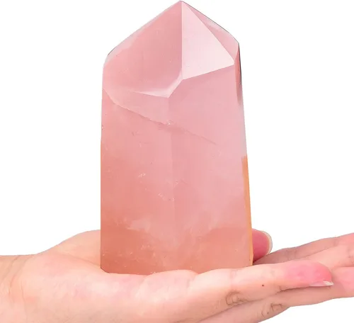 Vista 27 de AMOYSTONE Obelisco de Piedra de Sangre Africana Varita de Cristal Curativo Grande Torre Columna Facetada de 6 Lados Reiki Chakra Meditación Terapia