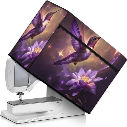 Vista 12 de Funda para máquina de coser de girasoles de otoño con prácticos bolsillos, cubierta protectora duradera acolchada contra el polvo, accesorios