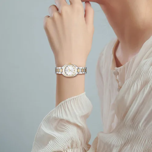 Vista 6 de BOSHIYA Silver Watches for Women Classic Business Analog Quartz Women Watch with Stainless Steel Band Waterproof Ladies Dress Watch