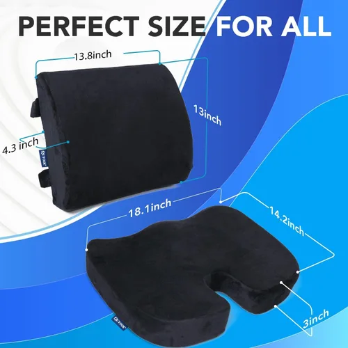 Vista 4 de QUTOOL Cojín de asiento y almohada de apoyo lumbar