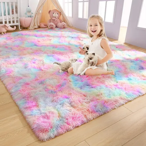Vista 14 de AROGAN Alfombras suaves de 2 x 4 pies para dormitorio, alfombra mullida de felpa, alfombra peluda que no desprende para guardería, habitación