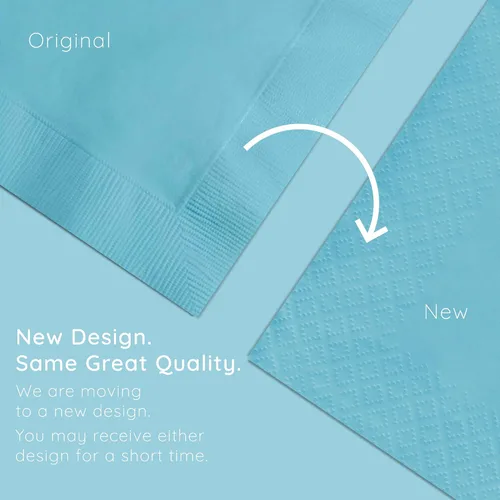 Vista 5 de Creative Converting Touch of Color - Servilletas de papel de 3 capas, 50 unidades para bebidas, color azul Bermudas, Servilleta para bebidas, Azul