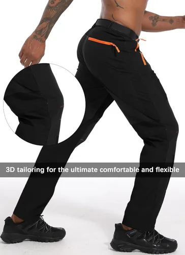 Vista 4 de NIODGONIA Pantalones cargo de senderismo para hombre, resistentes al agua, ligeros, de secado rápido, para pesca, viajes, trabajo, campamento