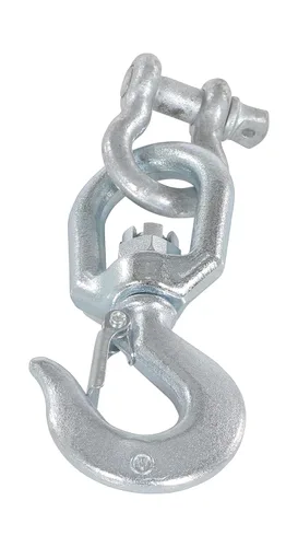 Vista 3 de Vestil HOOK-S-4 Gancho giratorio de acero con grillete de 4,000 libras. Capacidad Plata