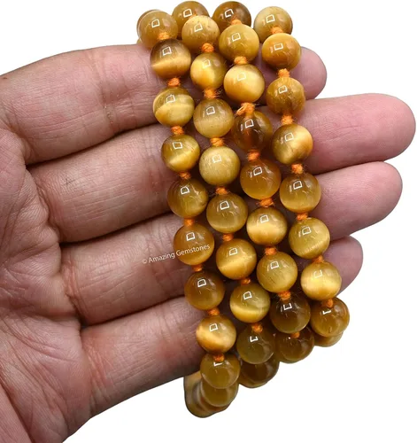 Vista 7 de Amazing Gemstone Japa Mala - Collar de 108 cuentas de oración y pulsera de muñeca Mala para meditación