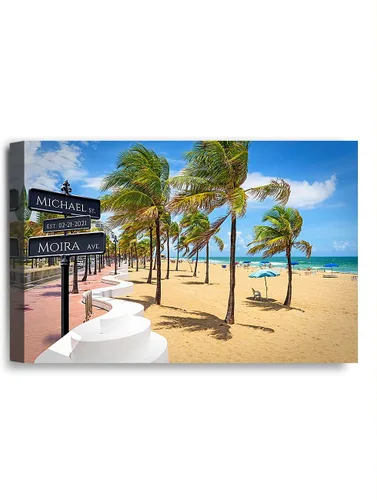 Vista 139 de IPIC - Personalized Framed Canvas with Custom Street Sign in Boston Personalized Street Signs with Names, Custom Canvas Print, Boston Sunset