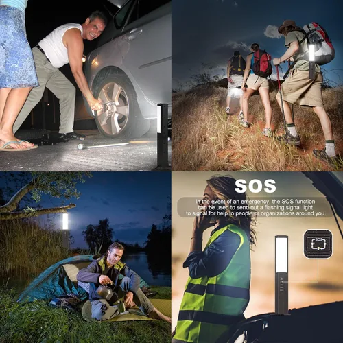 Vista 3 de BIGMONAT Linterna de campamento, luz de emergencia al aire libre, linternas recargables USB, luz decorativa con llama parpadeante con 4 modos, banco