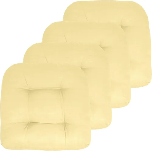 Vista 8 de Sweet Home Collection - Cojines para silla de patio y exterior, almohadillas prémium con relleno grueso y cómodo de fibra, mechones, 19 x 19 Negro