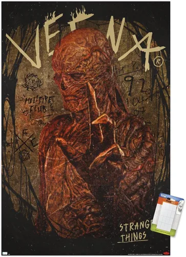 Vista 10 de Trends International Netflix Stranger Things: Season 4 - Póster de pared de Vecna, 14.725 x 22.375 pulgadas, versión enmarcada de madera de granero